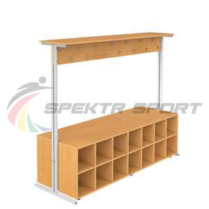 Купить Вешалка напольная двухсторонняя с тумбой для обуви на 28 мест в Белорецке 