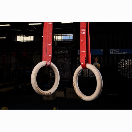Купить Кольца гимнастические 32 мм красные стропы в Белорецке 