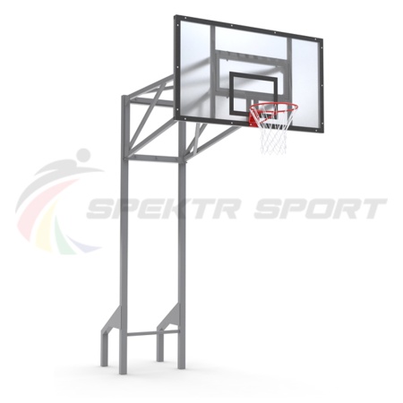 Купить Стойка баскетбольная уличная усиленная со щитом из оргстекла, кольцом и сеткой SP D 413 в Белорецке 