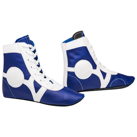 Купить Обувь для самбо SM-0102, кожа, синий Rusco в Белорецке 