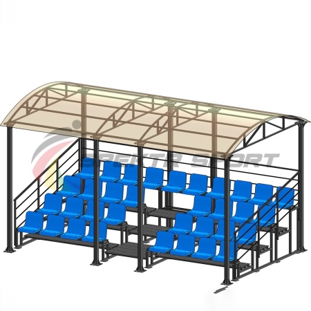 Купить Трибуна для зрителей 4 ряда на 34 места с навесом и перилами в Белорецке 