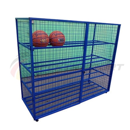 Купить Стеллаж для хранения мячей и инвентаря передвижной металлический (сетка) Цельносварной в Белорецке 