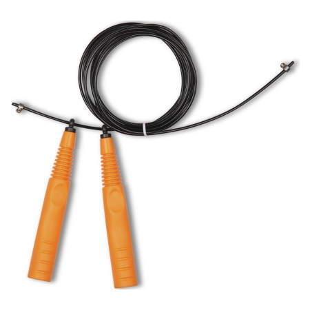 Купить Скакалка высокооборотная Кроссфит стальной шнур в оплетке 2.9 м чёрно-оранжевая в Белорецке 